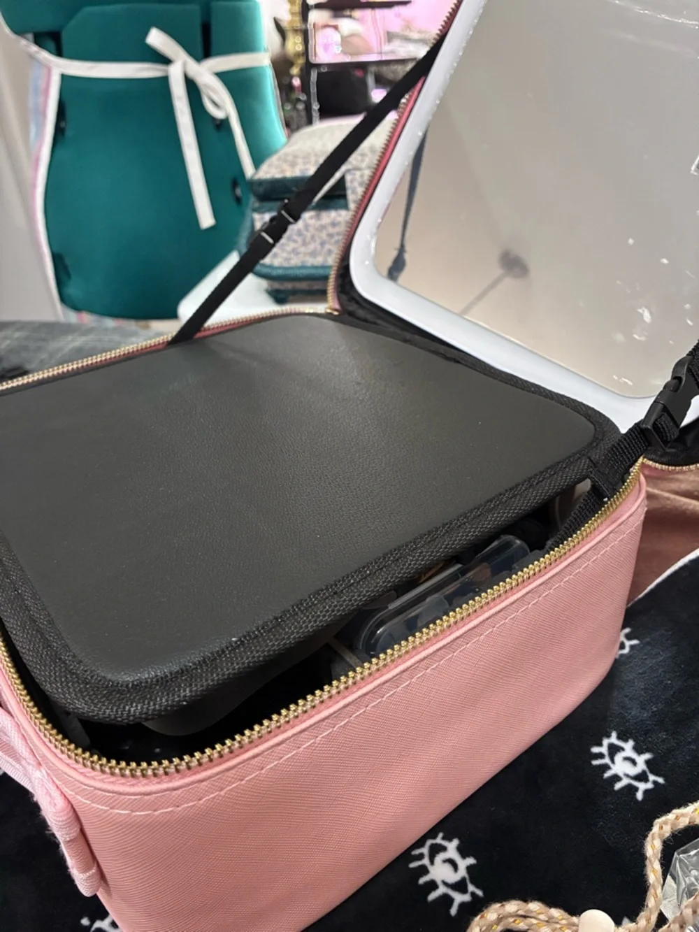 Pink Travel Makeup & Skincare Organizer Case